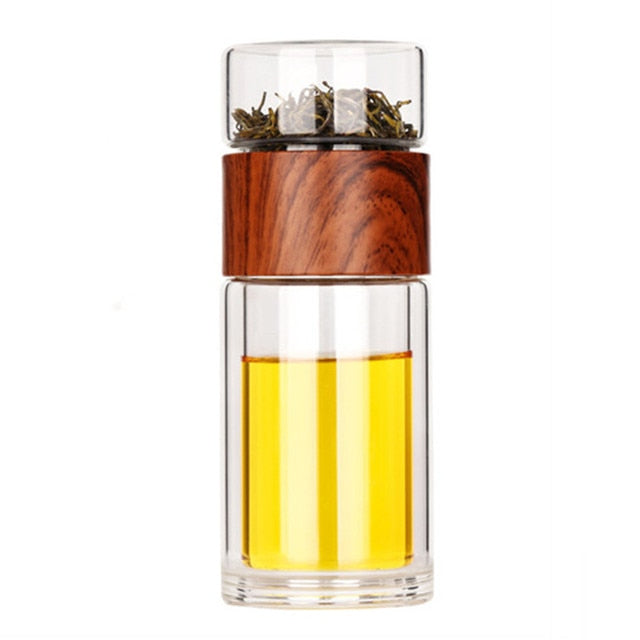 Glass Tea Infuser Flip Bottle