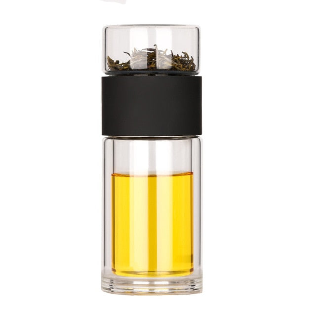 Glass Tea Infuser Flip Bottle