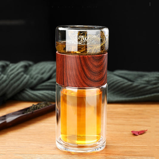 Glass Tea Infuser Flip Bottle