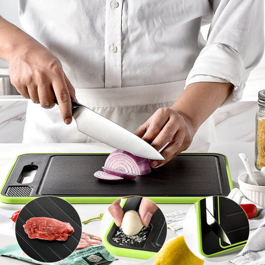 4-in-1 Cutting Board with Defroster and Knife Sharpener